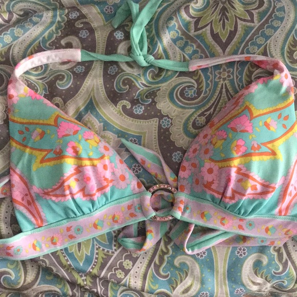 Other - Vs pink & mixed colored paisley bikini top